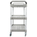 RUBBERMAID FG342488PLAT 33" x 18" x 37" PLATINUM THREE SHELF UTILITY CART