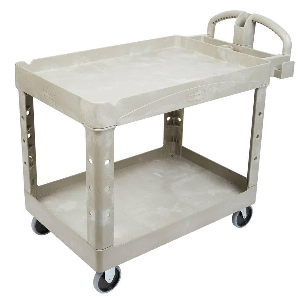 Rubbermaid FG452088BEIG Beige Medium Two Lipped Shelf Utility Cart ...