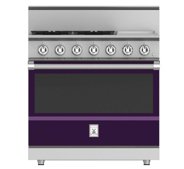 Hestan KRG364GD-LP 36" Liquid Propane 4-Burner Range with 12" Griddle - 142,000 BTU