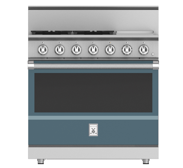 Hestan KRG364GD-LP 36" Liquid Propane 4-Burner Range with 12" Griddle - 142,000 BTU