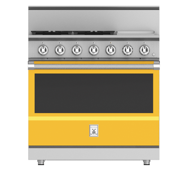 Hestan KRG364GD-LP 36" Liquid Propane 4-Burner Range with 12" Griddle - 142,000 BTU