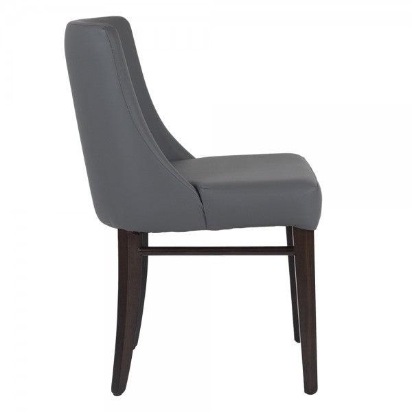 Nella Leon Grey Vinyl Restaurant Chair