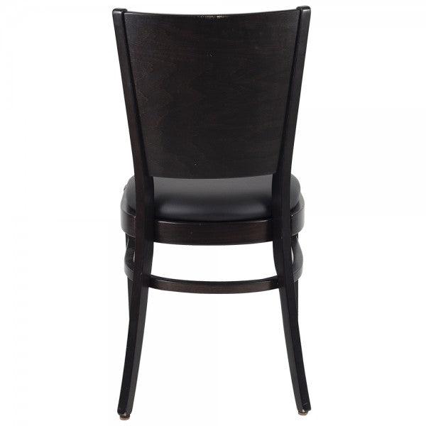 Nella Lisbon Black Vinyl with Dark Walnut Wood Restaurant Chair