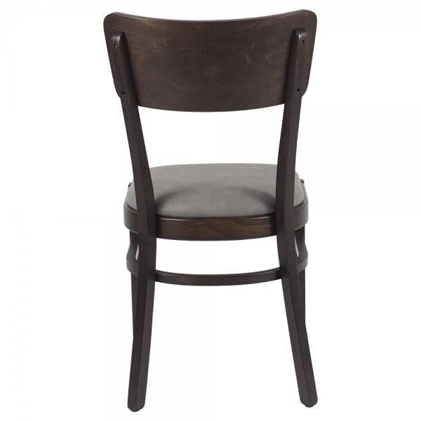 Nella Max Grey Vinyl Beechwood Restaurant Chair