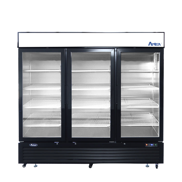 Atosa MCF8724 81" Bottom Mount 3 Glass Door Refrigerated Merchandiser - 69.5 Cu. Ft.