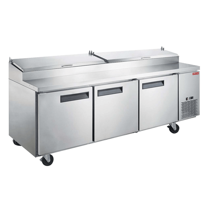 New Air NPT-090-PI 90" 3-Door Refrigerated Pizza Prep Table