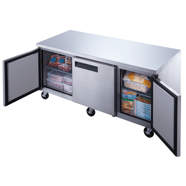 New Air NUF-072-SS 72" 3 Solid Door Undercounter Freezer