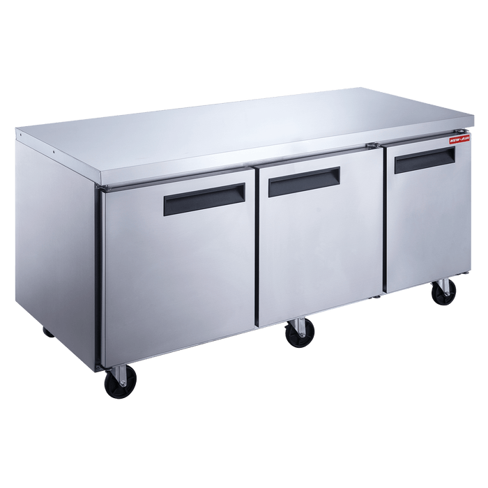 New Air NUF-072-SS 72" 3 Solid Door Undercounter Freezer