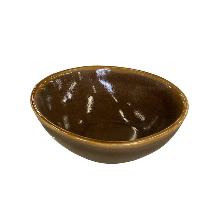 Nella PI10045M 5.5" Stoneware Round Serving Bowl - Mocha