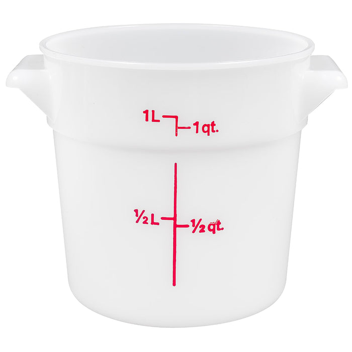 Cambro RFS1148 1 Qt. Poly Rounds White Food Storage Container