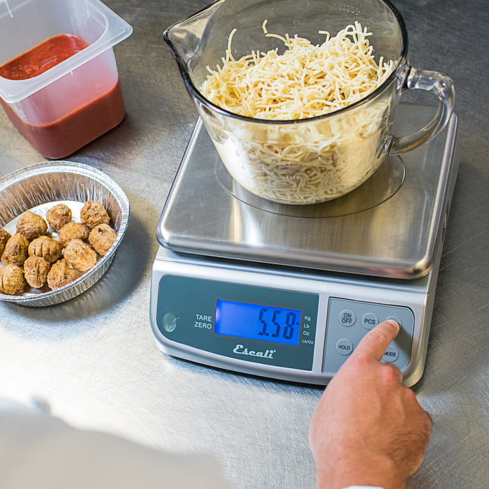 San Jamar SCDGM66 Multi-Function Digital Portion Control Kitchen Scale 66 lb - Silver