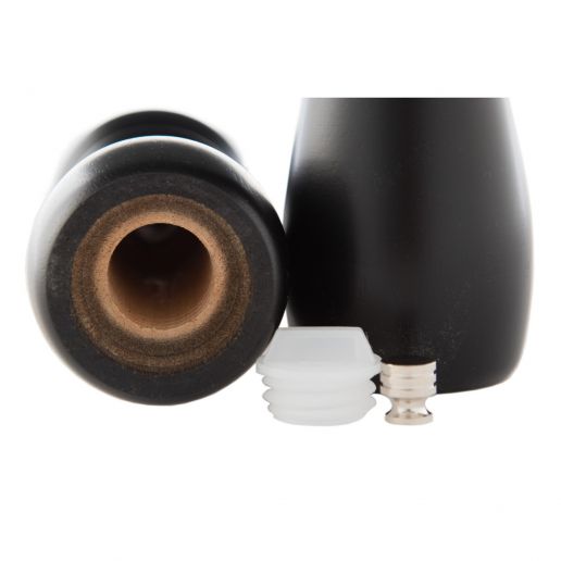 Winco SP-612, Salt Shaker and Pepper Grinder, Rubberwood with Black Matte  Finish, 2-Piece Set