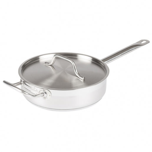 Browne 5734185 Elements Stainless Steel Saute Pan & Lid, 5 Qt