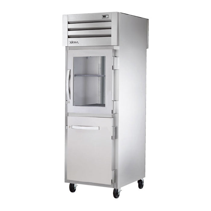 True STG1R-1HG/1HS-HC 30" Half Glass Swing Combination 2-Door Reach-In Refrigerator