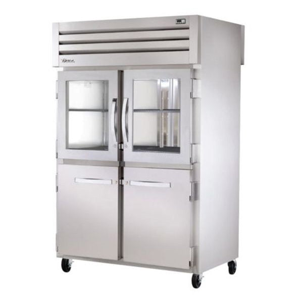 True STG2RPT-2HG/2HS-2S-HC 52" Pass-Thru Half Front / Solid Rear Swing 4-Door Reach-In Refrigerator