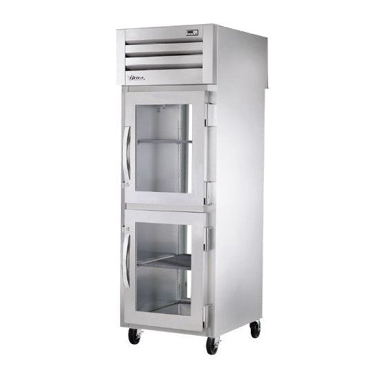 True STR1RPT-2HG-1G-HC 30" Pass-Thru Half Glass Front / Glass Rear Swing 2-Door Reach-In Refrigerator