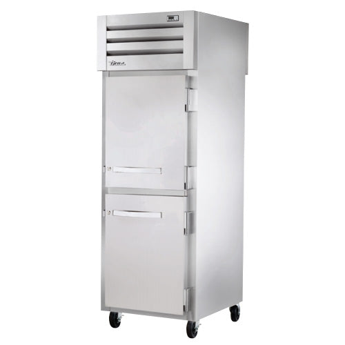 True STR1RPT-2HS-1S-HC 30" Pass-Thru Half Solid Front / Solid Rear Swing 2-Door Reach-In Refrigerator