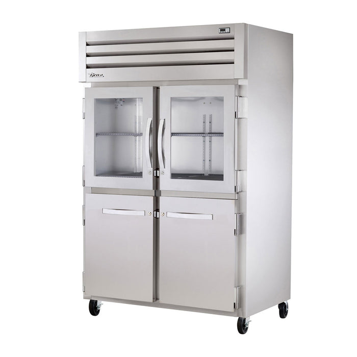 True STR2R-2HG/2HS-HC 52" Half Glass Swing 4-Door Reach-In Refrigerator