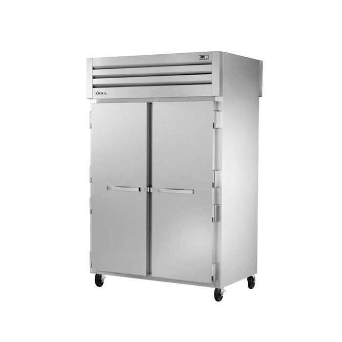 True STR2RPT-2S-2G-HC 52" Pass-Thru Solid Front / Glass Rear Swing 2-Door Reach-In Refrigerator