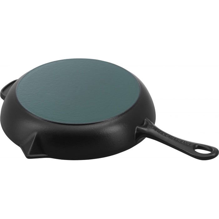 Staub 10" Black Cast Iron Frying Pan With Pouring Spout - 40510-617-5