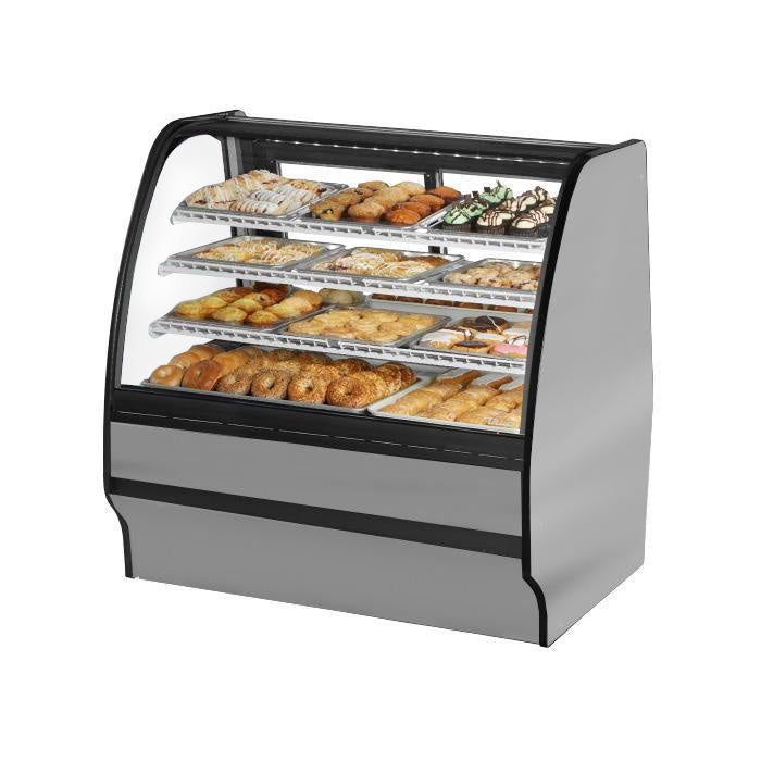 True TGM-DC-48-SC/SC-S-W 48" Stainless Steel Dry Merchandising Display Case with White Interior