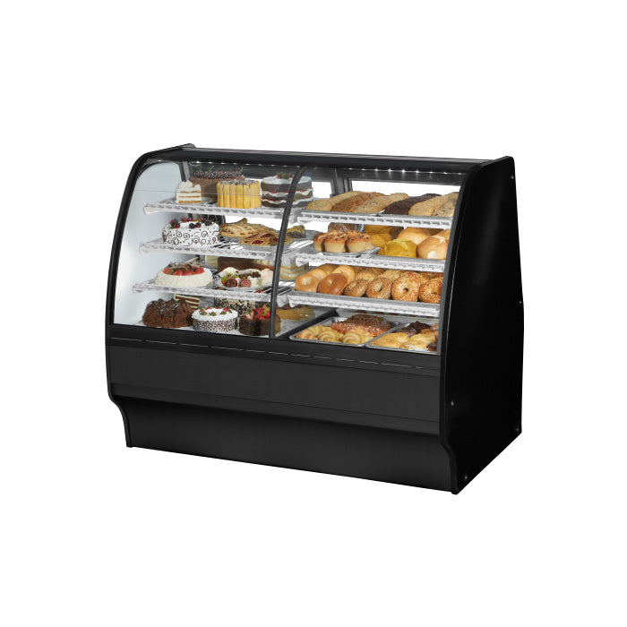 True TGM-DZ-59-SM/SM-B-W 59" Black Refrigerated & Dry Merchandising Display Case with White Interior