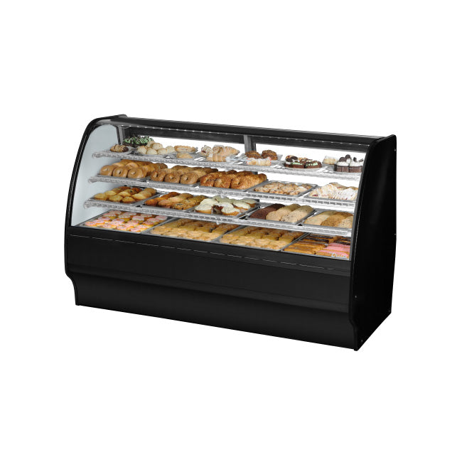 True TGM-R-77-SC/SC-B-W 77" Black Refrigerated Merchandising Display Case with White Interior