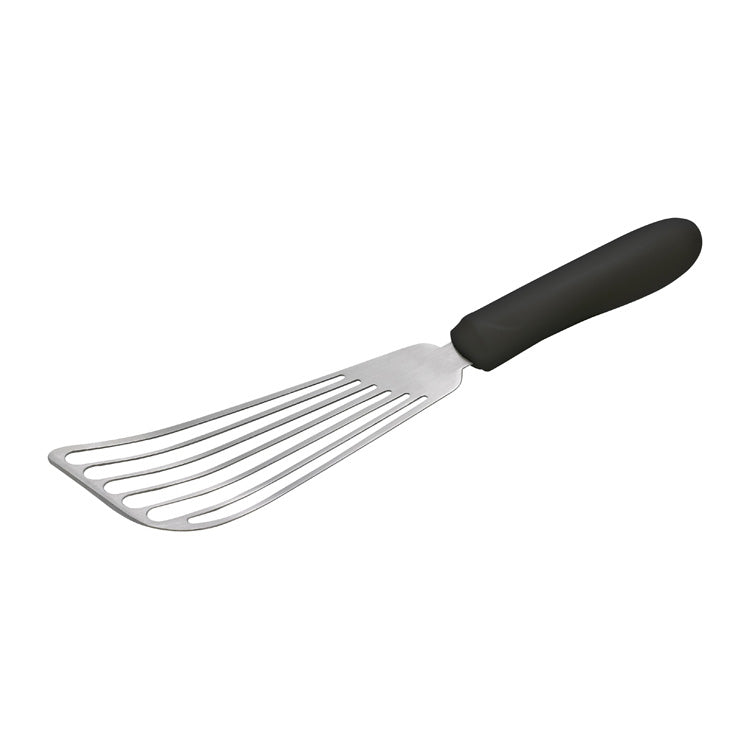 Stainless Steel Thin Slotted Fish Turner Spatula with Wooden