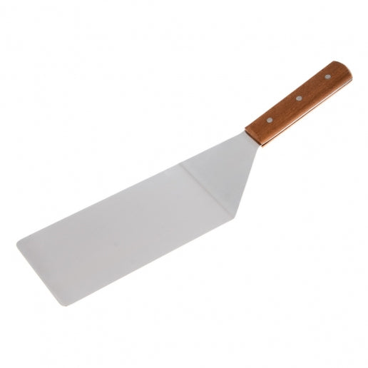 Winco TN48 8" Blade Solid Turner with Wood Handle and Satin Finish