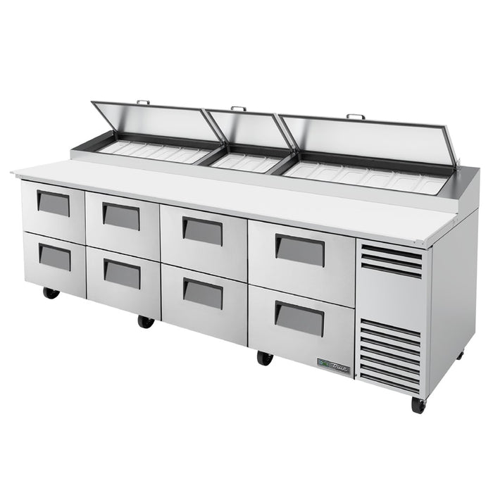 True TPP-AT-119D-8-HC 119" 8-Drawer Refrigerated Pizza Prep Table with Alternate Top