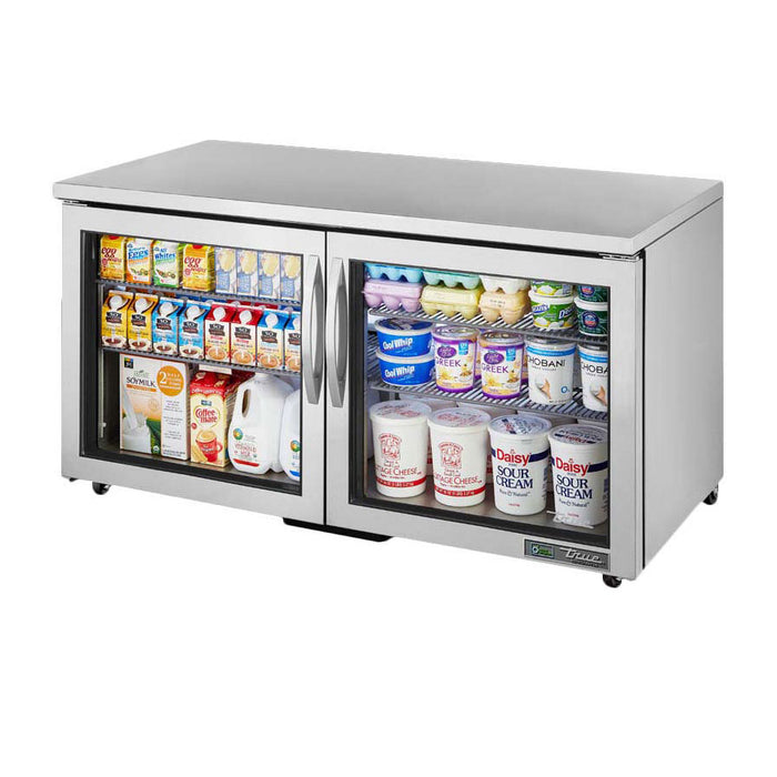 True TUC-60G-LP-HC~FGD01 60" Low Profile Glass Door Undercounter Refrigerator