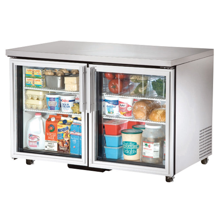 TRUE 2 GLASS DOOR UNDERCOUNTER REFRIGERATOR - TUC-48G-ADA-HC-LD - Nella Cutlery Toronto