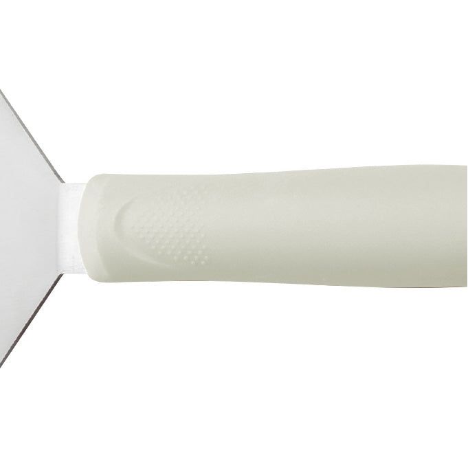 Winco TWP-90 8" x 2.8" Solid Flexible Turner with Offset White Polypropylene Handle