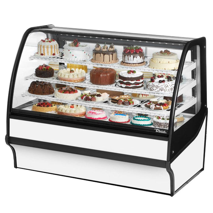 True TDM-R-59-GE/GE 59" White Curved Glass Refrigerated Bakery Display Case