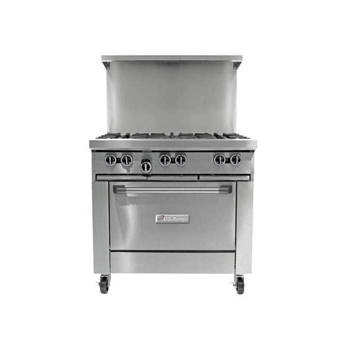 US RANGE 36" 6-BURNER GAS RESTAURANT RANGE - U36-6R - Nella Cutlery Toronto