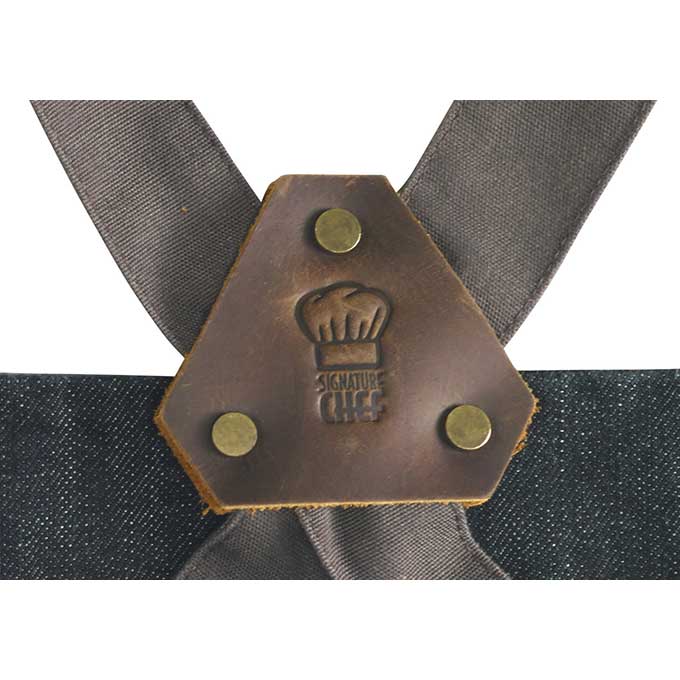 Winco BADN-3126 32" x 27" Heavyweight Denim Bib Apron with Cross-Back