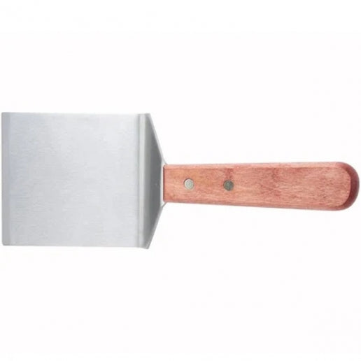 Winco TN46 11" x 3" Blade Solid Steak and Burger Turner with Wood Handle