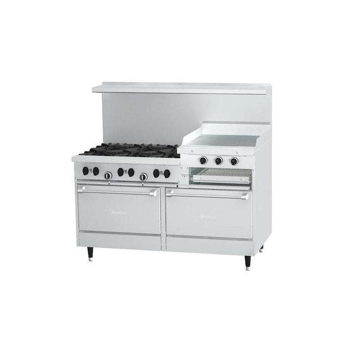 US Range X60-6R24RR 60" Liquid Propane 6-Burner Gas Range With 24" Griddle - 174,000 BTU