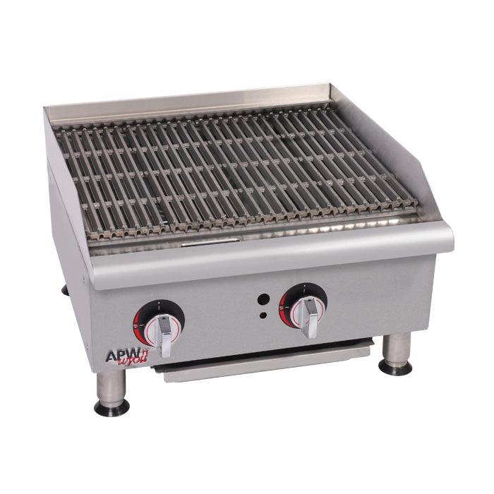 APW Wyott GCB-24i Workline Series 24" Radiant Gas Charbroiler - 80,000 BTU - Nella Online