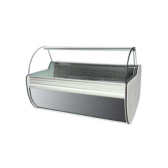 Atlanta W-18 SGSN 73" Stainless Steel Curved Glass Display Case - Nella Online