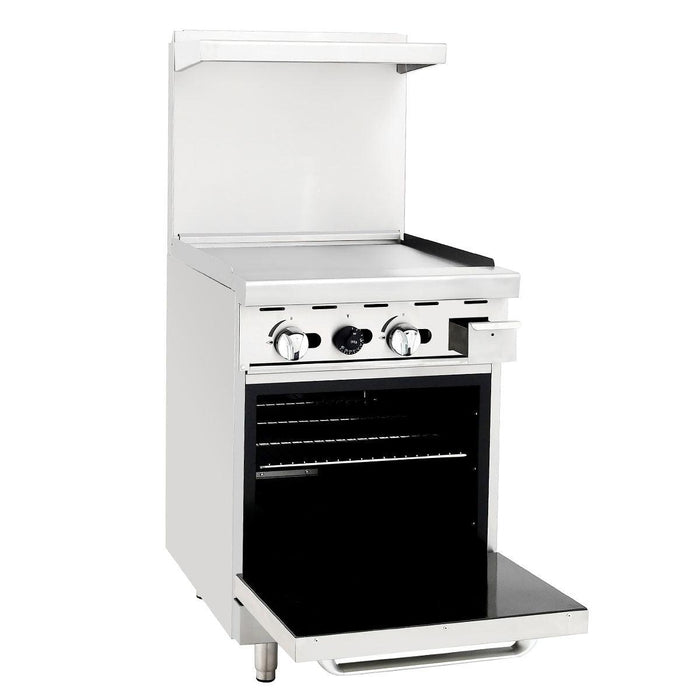 Atosa AGR-24G 24" Natural Gas Griddle and Standard Oven - 72,000 BTU