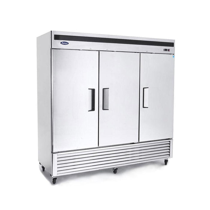 Atosa MBF8504 Bottom Mount Solid Three Door Reach-In Freezer - 115/208-230V - Nella Online