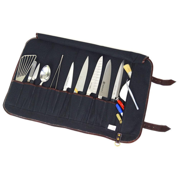 Boldric BOCKR115 9-Pocket Navy Canvas Roll Knife Bag