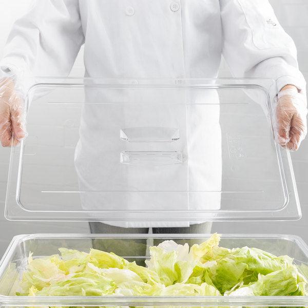 Cambro 10CWCH135 Camwear Full Size Clear Polycarbonate Handled Lid For 20 x 12 Food Storage Box - Nella Online