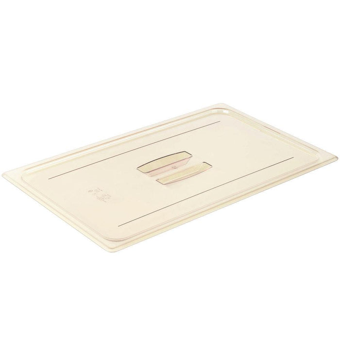 Cambro 10HPCH150 H-Pan™ Full Size Amber High Heat Handled Flat Lid - Nella Online