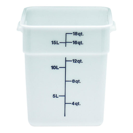 Cambro 18SFSP148 18 Qt. White Square Poly Food Storage Container - Nella Online