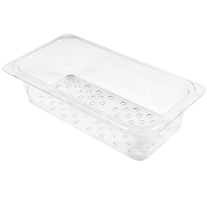 Cambro Camwear 33CLRCW135 3" Deep Clear Polycarbonate Colander Pan - 1/3 Size - Nella Online