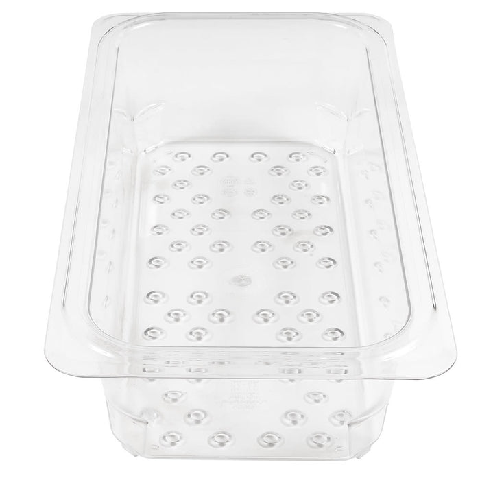 Cambro Camwear 33CLRCW135 3" Deep Clear Polycarbonate Colander Pan - 1/3 Size - Nella Online