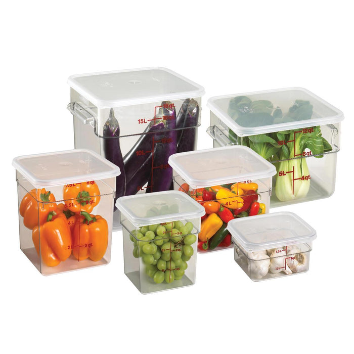 Cambro 8SFSCW135 Camwear 8 Qt. Clear Square Food Storage Container - Nella Online