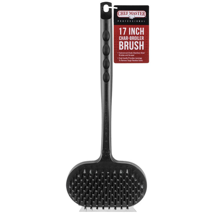 Chef Master 90051 17" Charbroiler / Grill Cleaning Brush with Dual Handle